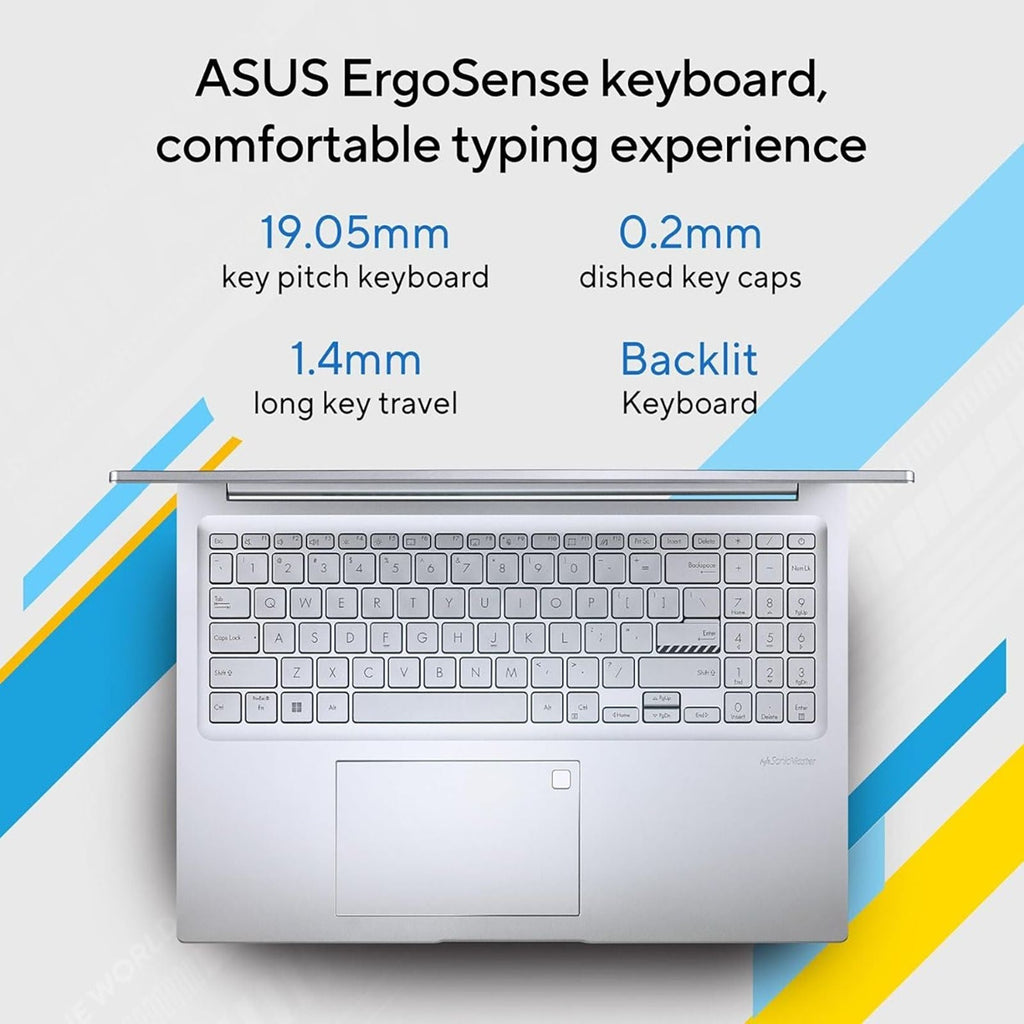 ASUS Vivobook 16 X1605VA-MB1627WS Intel Core i5 13th Gen Thin & Light Laptop (16GB, 512GB SSD, Windows 11 Home, 16 inch WUXGA IPS Display, MS Office 2024, Cool Silver, 1.88 KG)