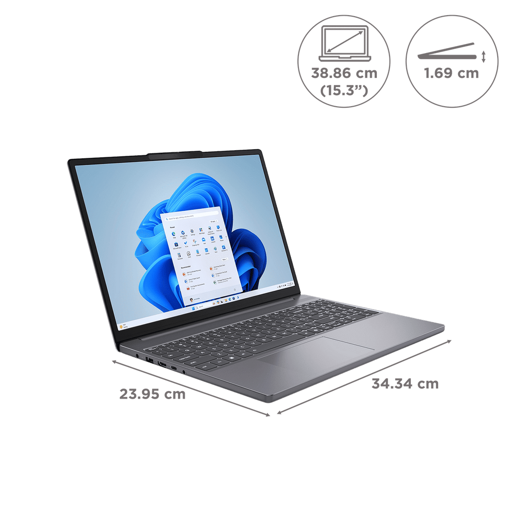 Lenovo IdeaPad Slim 3 15IRH10 Intel Core i5 13th Gen Thin & Light Laptop (16GB, 512GB SSD, Windows 11 Home, 15.3 inch WUXGA IPS Display, MS Office 2024, Luna Grey, 1.59 KG)