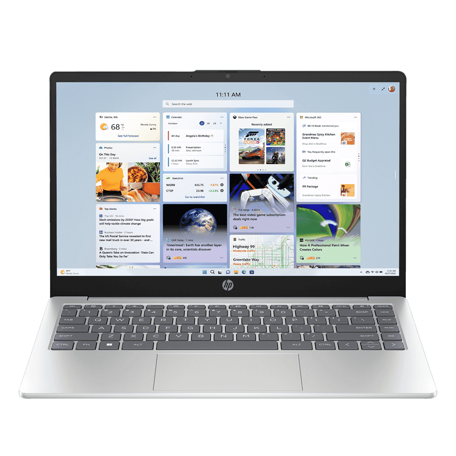 HP Core 14-gr0002TU Intel Core i5 13th Gen Thin & Light Laptop (16GB, 512GB SSD, Windows 11 Home, 14 inch, Full HD Display, MS Office Home 2024, Natural Silver, 1.40 KG)