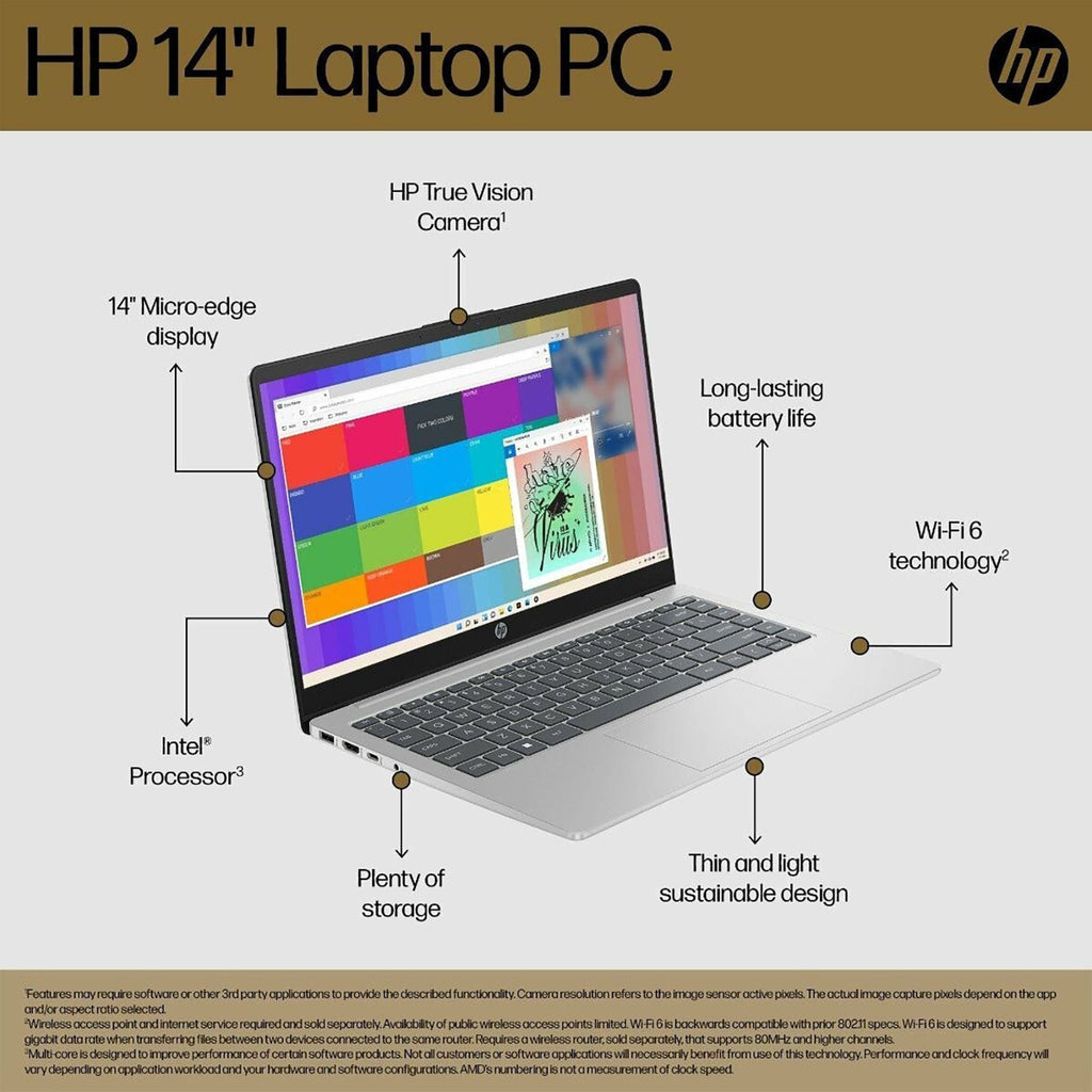 HP Core 14-gr0002TU Intel Core i5 13th Gen Thin & Light Laptop (16GB, 512GB SSD, Windows 11 Home, 14 inch, Full HD Display, MS Office Home 2024, Natural Silver, 1.40 KG)