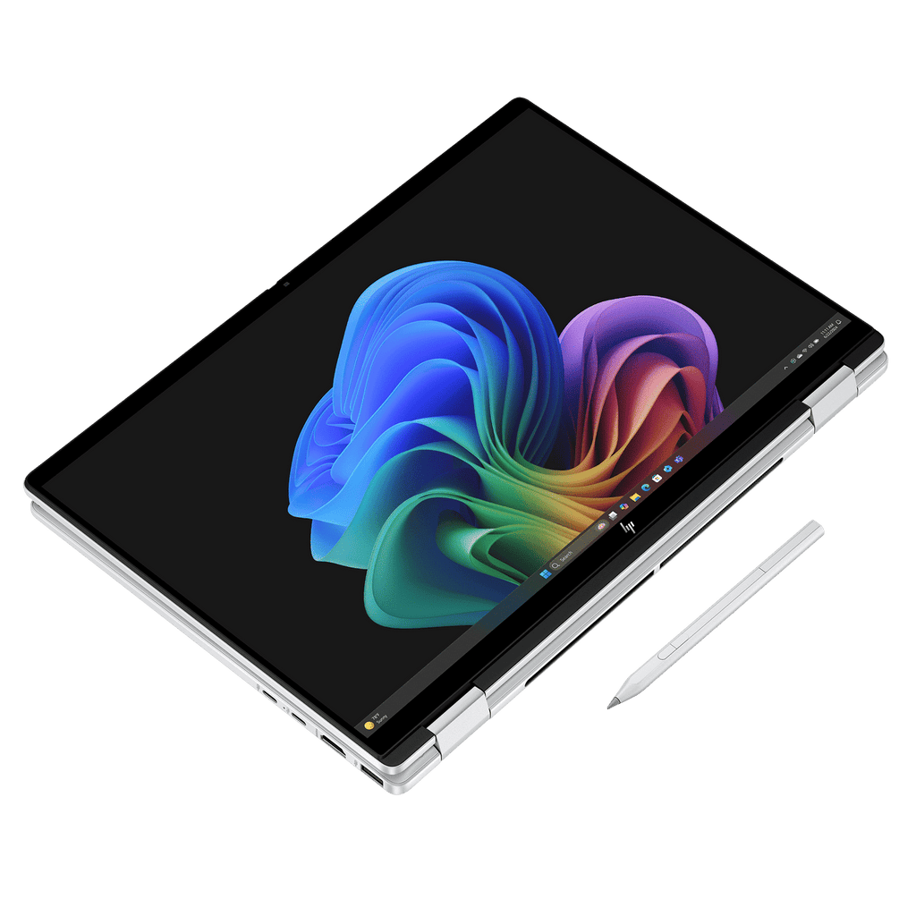 HP OmniBook X Flip 14-fm0058TU Intel Core Ultra 5 Touchscreen Thin & Light Laptop (16GB, 512GB SSD, Windows 11 Home, 14 inch 3K OLED Display, MS Office Home 2024, Glacier Silver, 1.38 KG)