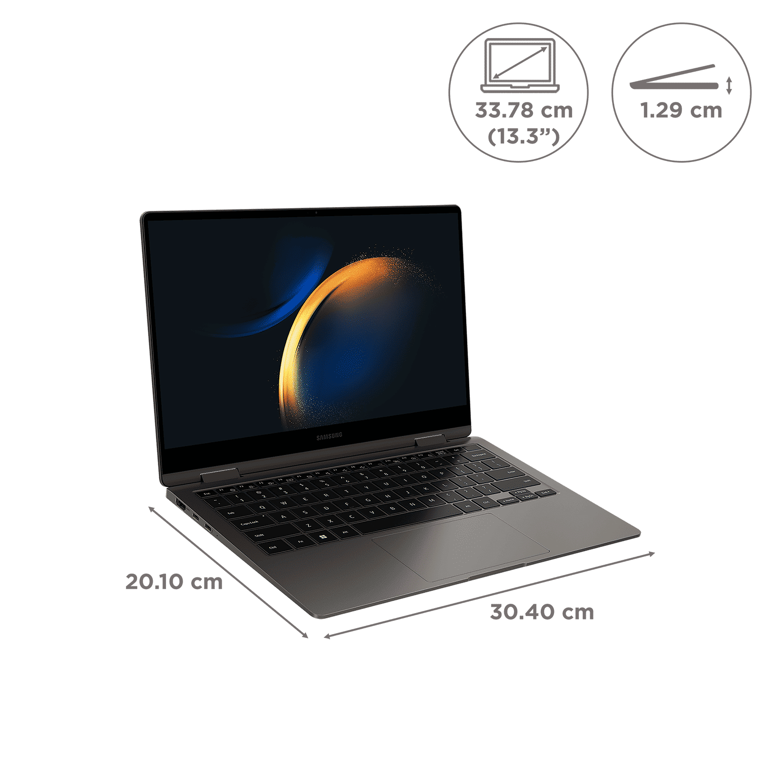 SAMSUNG Galaxy Book3 360 Intel Evo Core i5 13th Gen 2-in-1 Laptop (16GB, 512GB SSD, Windows 11 Home, 13.3 inch Full HD Super AMOLED Display, MS Office 2024, Graphite Grey, 1.16 KG)