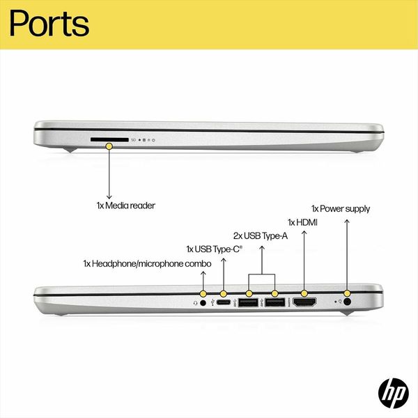 HP 14-ep0294TU Intel Core i3 13th Gen Laptop (8GB, 512GB SSD, Windows 11 Home, 14 inch Full HD Display, MS Office 2024, Natural Silver, 1.4 KG)