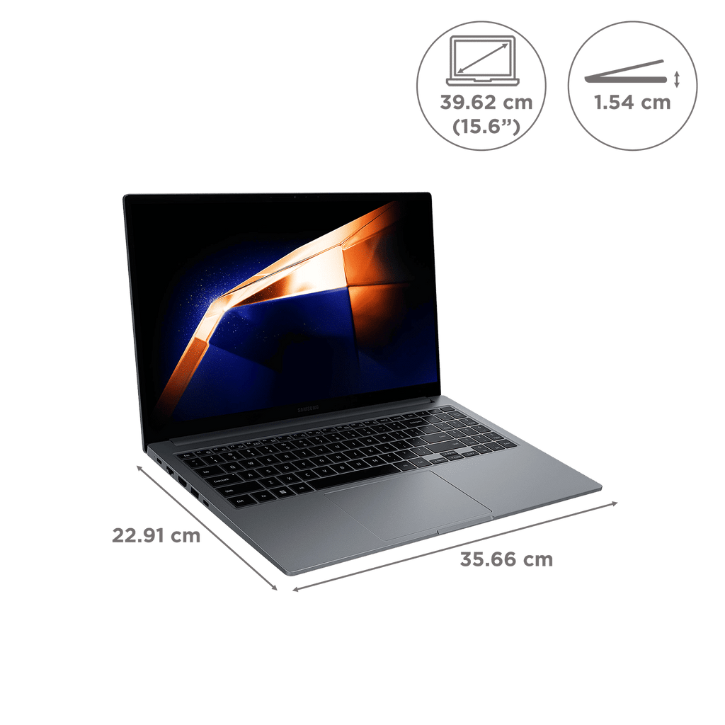 SAMSUNG Galaxy Book4 Intel Core 5 Thin & Light Laptop (16GB, 512GB SSD, Windows 11 Home, 15.6 inch Full HD LED Display, MS Office 2024, Gray, 1.55 KG)