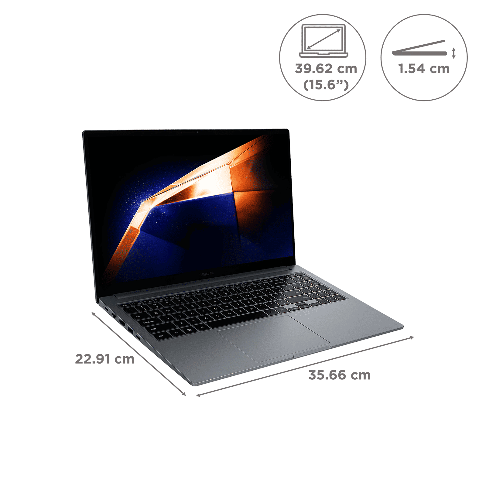 SAMSUNG Galaxy Book4 Intel Core 5 Thin & Light Laptop (16GB, 512GB SSD, Windows 11 Home, 15.6 inch Full HD LED Display, MS Office 2024, Gray, 1.55 KG)