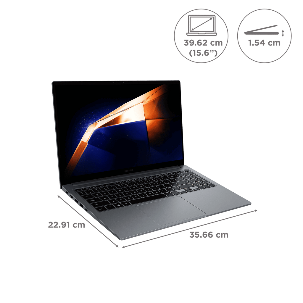 SAMSUNG Galaxy Book4 Intel Core 7 Thin & Light Laptop (16GB, 512GB SSD, Windows 11 Home, 15.6 inch Full HD LED Display, MS Office 2024, Gray, 1.55 KG)