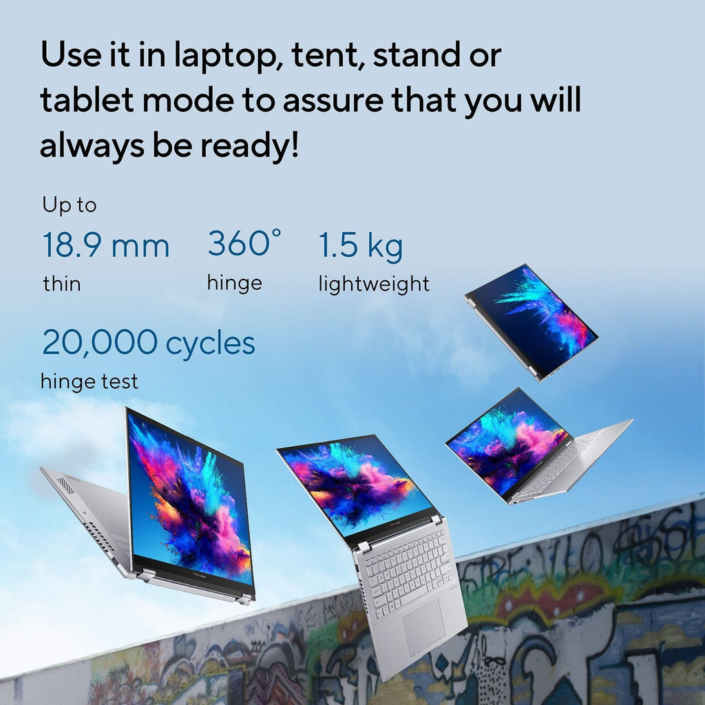 ASUS Vivobook S14 Flip TP3402VAO-LZ612WS Intel Core i5 13th Gen Touchscreen 2-in-1 Laptop (16GB, 512GB SSD, Windows 11 Home, 14 inch WUXGA IPS Display, MS Office Home 2024, Cool Silver, 1.50 KG)
