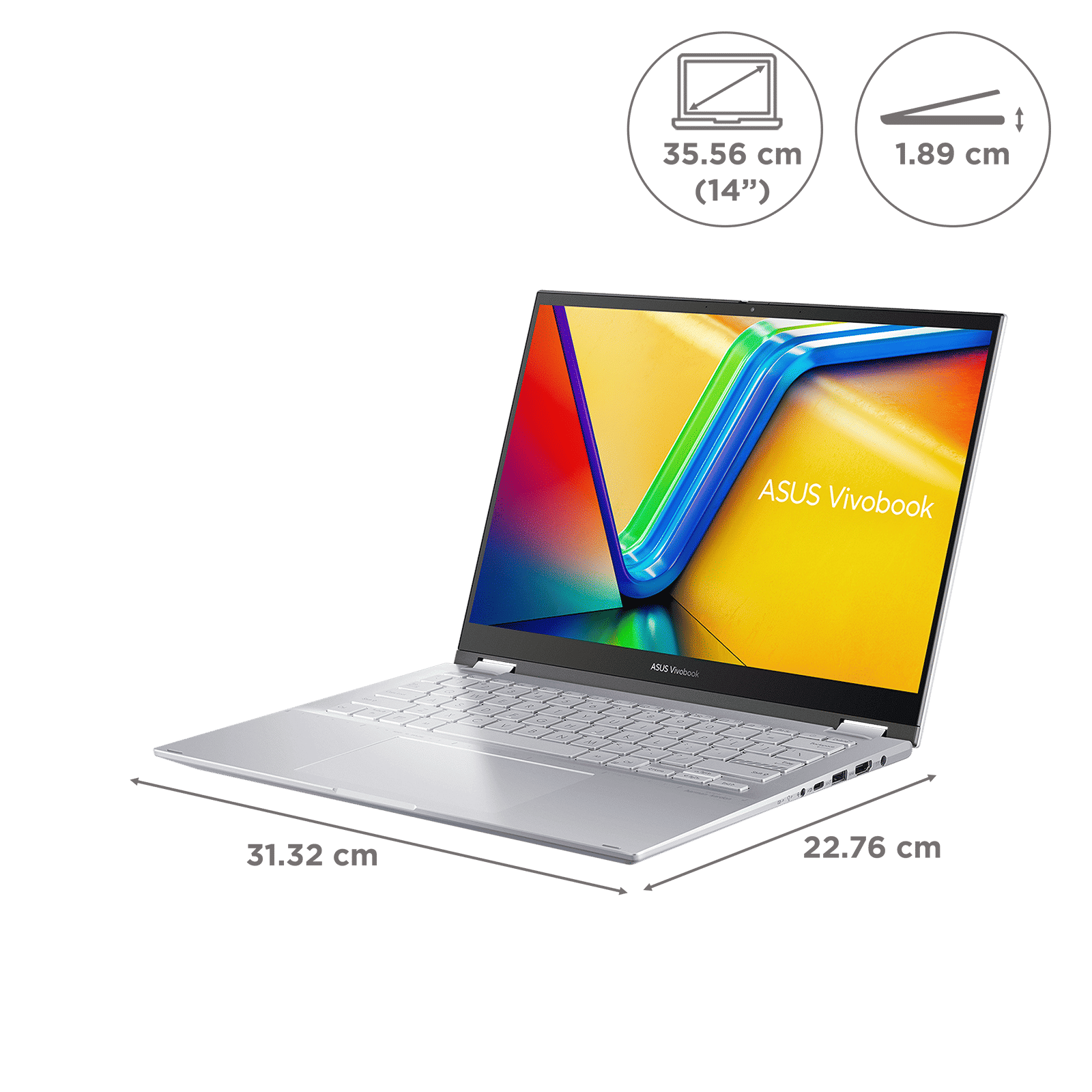 ASUS Vivobook S14 Flip TP3402VAO-LZ612WS Intel Core i5 13th Gen Touchscreen 2-in-1 Laptop (16GB, 512GB SSD, Windows 11 Home, 14 inch WUXGA IPS Display, MS Office Home 2024, Cool Silver, 1.50 KG)