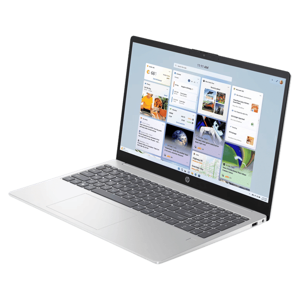 HP 15-hr1000TU Intel Core Ultra 5 Thin & Light Laptop (16GB, 512GB SSD, Windows 11 Home, 15.6 inch Full HD Display, Natural Silver, 1.65 KG)