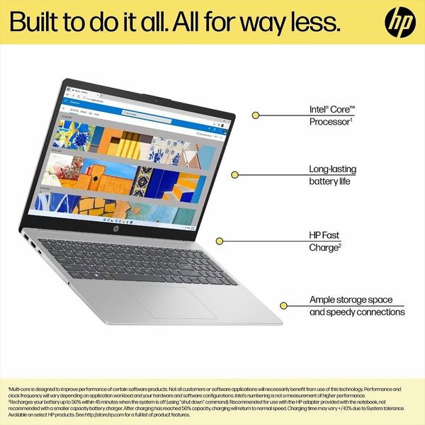 HP 15-hr1000TU Intel Core Ultra 5 Thin & Light Laptop (16GB, 512GB SSD, Windows 11 Home, 15.6 inch Full HD Display, Natural Silver, 1.65 KG)