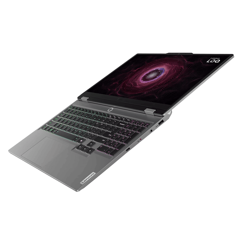 Lenovo LOQ 15ARP9 AMD Ryzen 5 Gaming Laptop (24GB, 512GB SSD, Windows 11 Home, 6GB Graphics, 15.6 inch 144 Hz Full HD IPS Display, NVIDIA GeForce RTX 3050, MS Office Home 2024, Luna Grey, 2.38 KG)