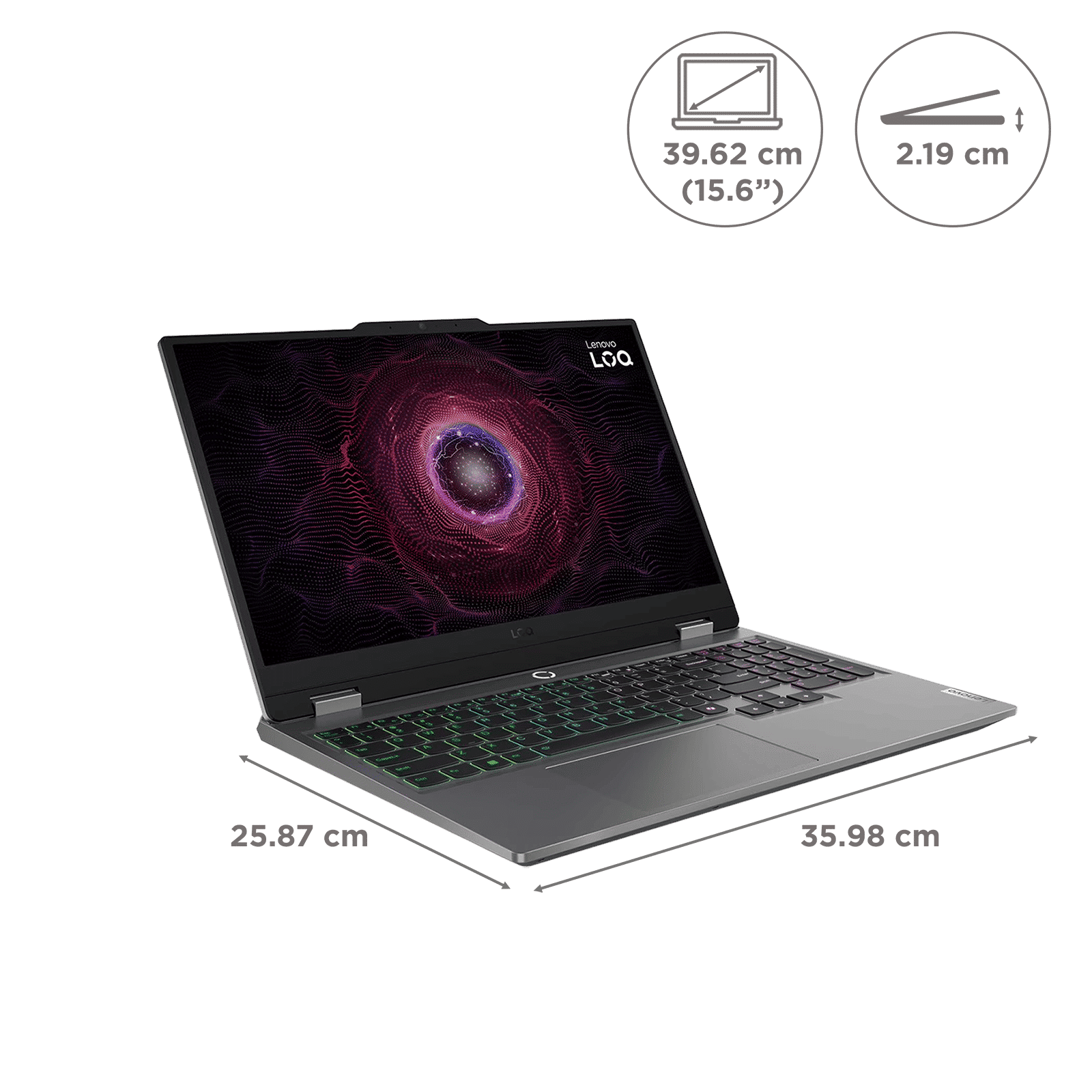 Lenovo LOQ 15ARP9 AMD Ryzen 5 Gaming Laptop (24GB, 512GB SSD, Windows 11 Home, 4GB Graphics, 15.6 inch 144 Hz Full HD IPS Display, NVIDIA GeForce RTX 3050A, MS Office Home 2024, Luna Grey, 2.38 KG)
