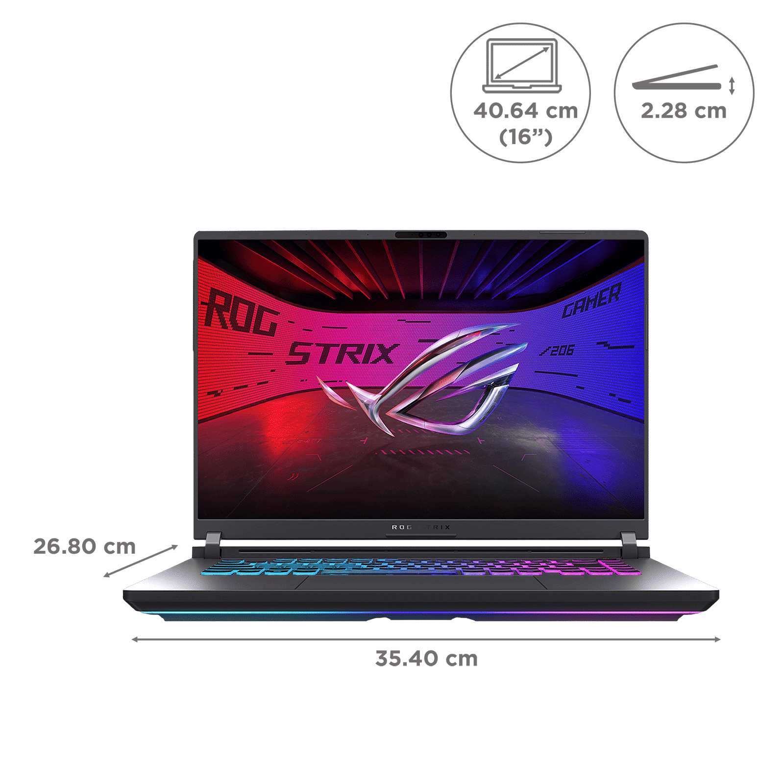 ASUS ROG Strix G16 G615LM-S5128WS Intel Core Ultra 9 Gaming Laptop (16GB, 1TB SSD, Windows 11 Home, 8GB Graphics, 16 inch 240 Hz 2.5K WQXGA IPS Display, NVIDIA GeForce RTX 5060, MS Office Home 2024, Eclipse Gray, 2.65 KG)
