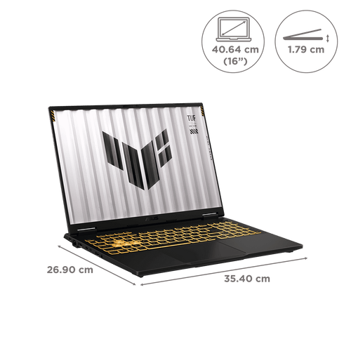 ASUS TUF F16 FX608JMR-RV049WS Intel Core i7 14th Generation Gaming Laptop (16GB, 1TB SSD, Windows 11 Home, 8GB Graphics, 16 inch 165 Hz Full HD IPS Display, NVIDIA GeForce RTX 5060, MS Office Home 2024, Jaeger Gray, 2.20 KG)
