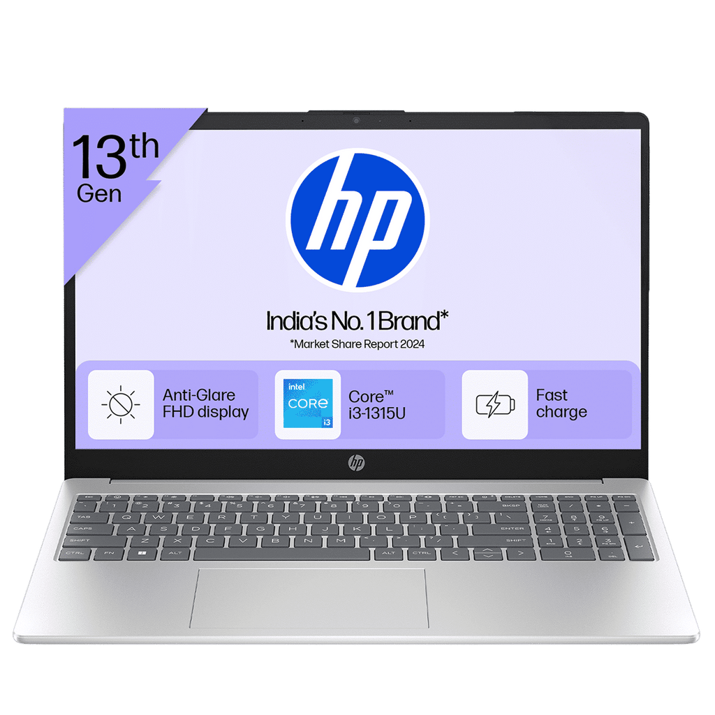 HP 15-fd0691TU Thin & Light Laptop (12GB RAM, 512GB SSD, Windows 11 Home, 15.6 inch Full HD Display, Natural Silver, 1.59 KG)