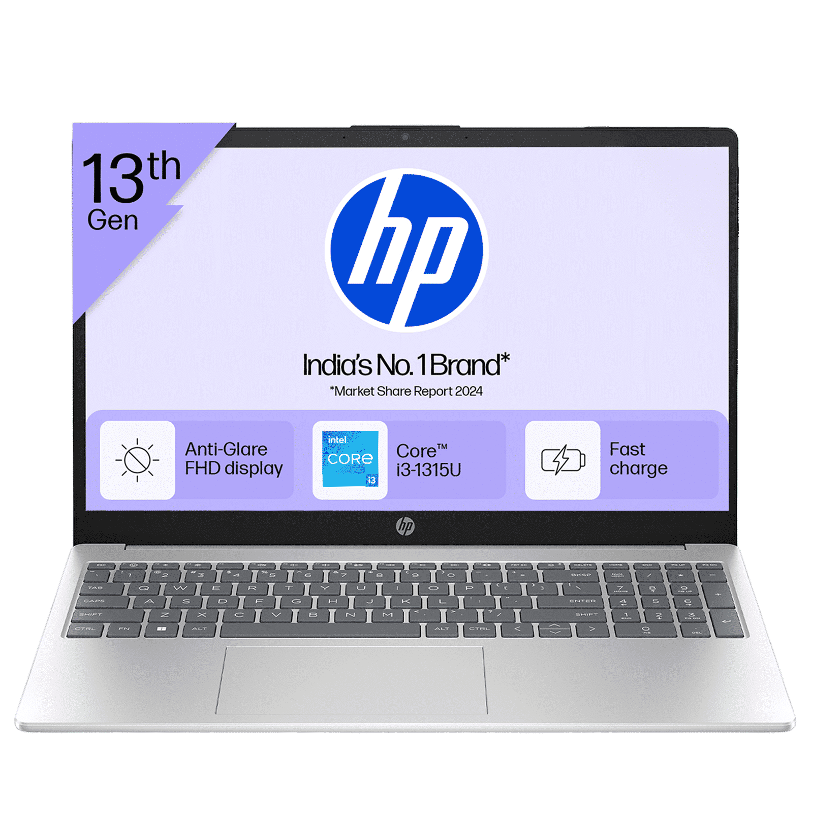 HP 15-fd0691TU Thin & Light Laptop (12GB RAM, 512GB SSD, Windows 11 Home, 15.6 inch Full HD Display, Natural Silver, 1.59 KG)