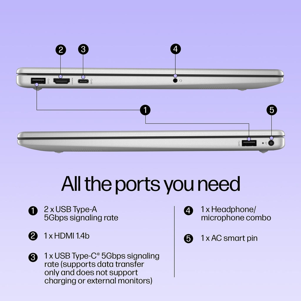 HP 15-fd0691TU Thin & Light Laptop (12GB RAM, 512GB SSD, Windows 11 Home, 15.6 inch Full HD Display, Natural Silver, 1.59 KG)