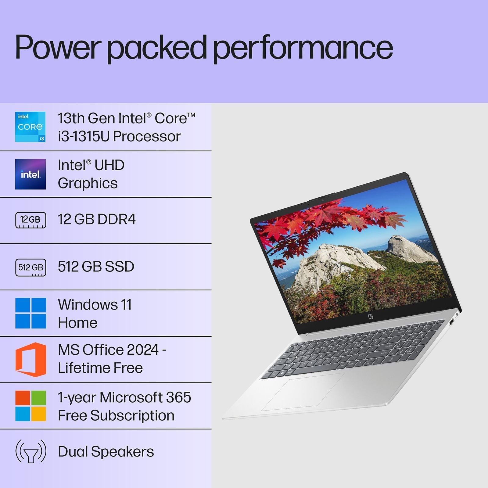 HP 15-fd0691TU Thin & Light Laptop (12GB RAM, 512GB SSD, Windows 11 Home, 15.6 inch Full HD Display, Natural Silver, 1.59 KG)