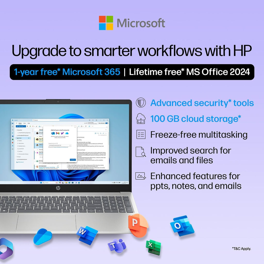 HP 15-fd1284TU Intel Core 3 Thin & Light Laptop (16GB, 512GB SSD, Windows 11 Home, 15.6 inch Full HD Display, Natural Silver, 1.65 KG)