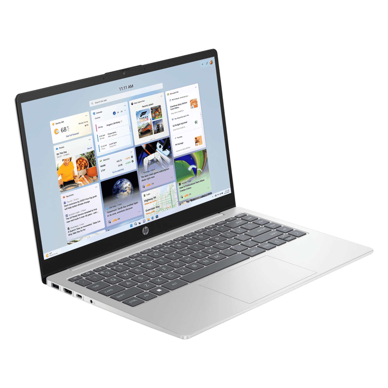 HP 14-gr1028TU Intel Core Ultra 7 Thin & Light Laptop (16GB, 512GB SSD, Windows 11 Home, 14 inch Full HD Display, Natural Silver, 1.4 KG)