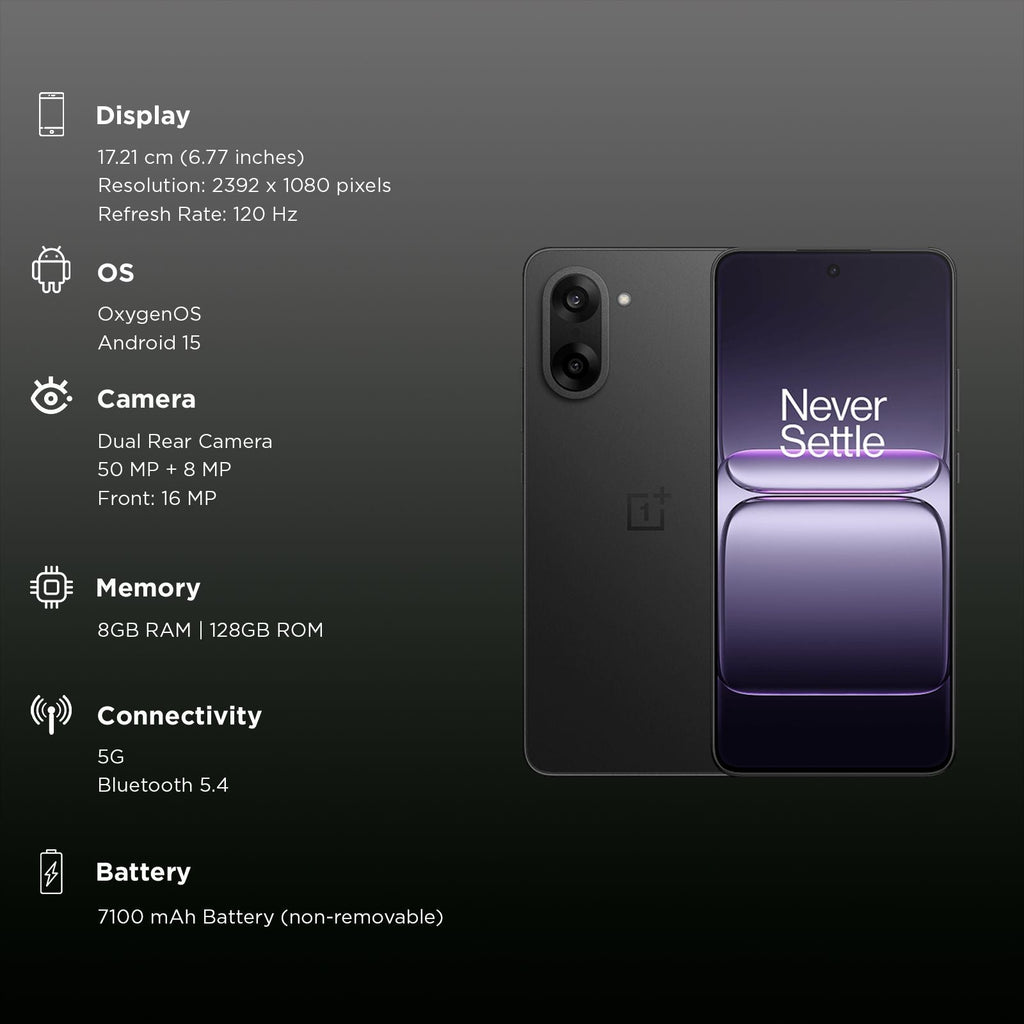 OnePlus Nord CE5 5G (8GB RAM, 128GB, Black Infinity)