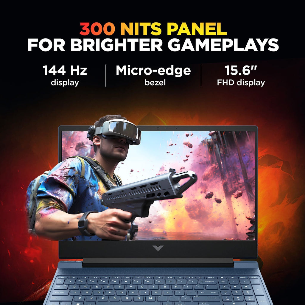 HP Victus 15-fb3125AX AMD Ryzen 7 Gaming Laptop (16GB, 512GB SSD, Windows 11 Home, 15.6 inch 144 Hz Full HD IPS Display, NVIDIA GeForce RTX 3050, Performance Blue, 2.29 KG)