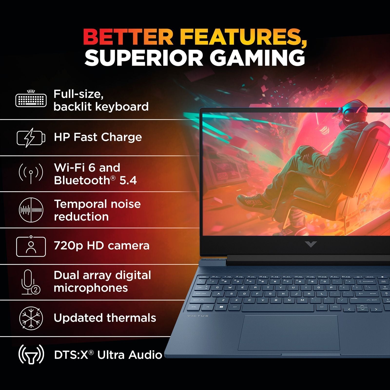 HP Victus 15-fb3125AX AMD Ryzen 7 Gaming Laptop (16GB, 512GB SSD, Windows 11 Home, 15.6 inch 144 Hz Full HD IPS Display, NVIDIA GeForce RTX 3050, Performance Blue, 2.29 KG)