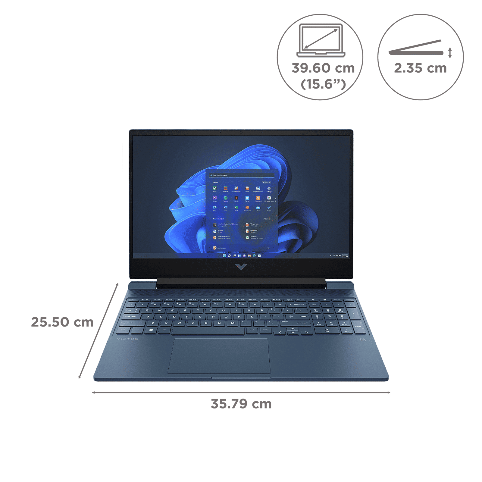 HP Victus 15-fb3125AX AMD Ryzen 7 Gaming Laptop (16GB, 512GB SSD, Windows 11 Home, 15.6 inch 144 Hz Full HD IPS Display, NVIDIA GeForce RTX 3050, Performance Blue, 2.29 KG)