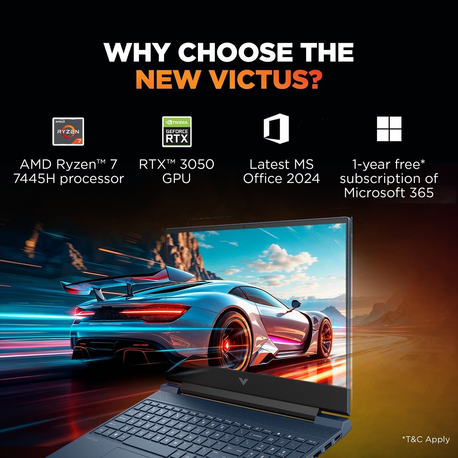 HP Victus 15-fb3125AX AMD Ryzen 7 Gaming Laptop (16GB, 512GB SSD, Windows 11 Home, 15.6 inch 144 Hz Full HD IPS Display, NVIDIA GeForce RTX 3050, Performance Blue, 2.29 KG)