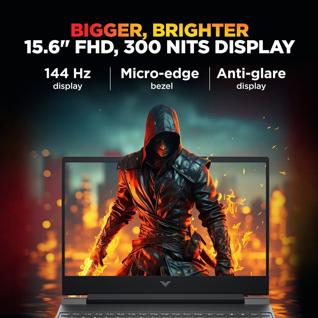 HP Victus 15-fa2309TX Intel Core i7 13th Gen Gaming Laptop (24GB, 1TB SSD, Windows 11 Home, 8GB Graphics, 15.6 Inch 144 Hz Full HD IPS Display, NVIDIA GeForce RTX 5050, MS Office Home 2024, Mica Silver, 2.29 KG)