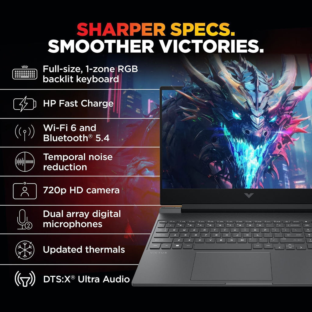 HP Victus 15-fa2309TX Intel Core i7 13th Gen Gaming Laptop (24GB, 1TB SSD, Windows 11 Home, 8GB Graphics, 15.6 Inch 144 Hz Full HD IPS Display, NVIDIA GeForce RTX 5050, MS Office Home 2024, Mica Silver, 2.29 KG)