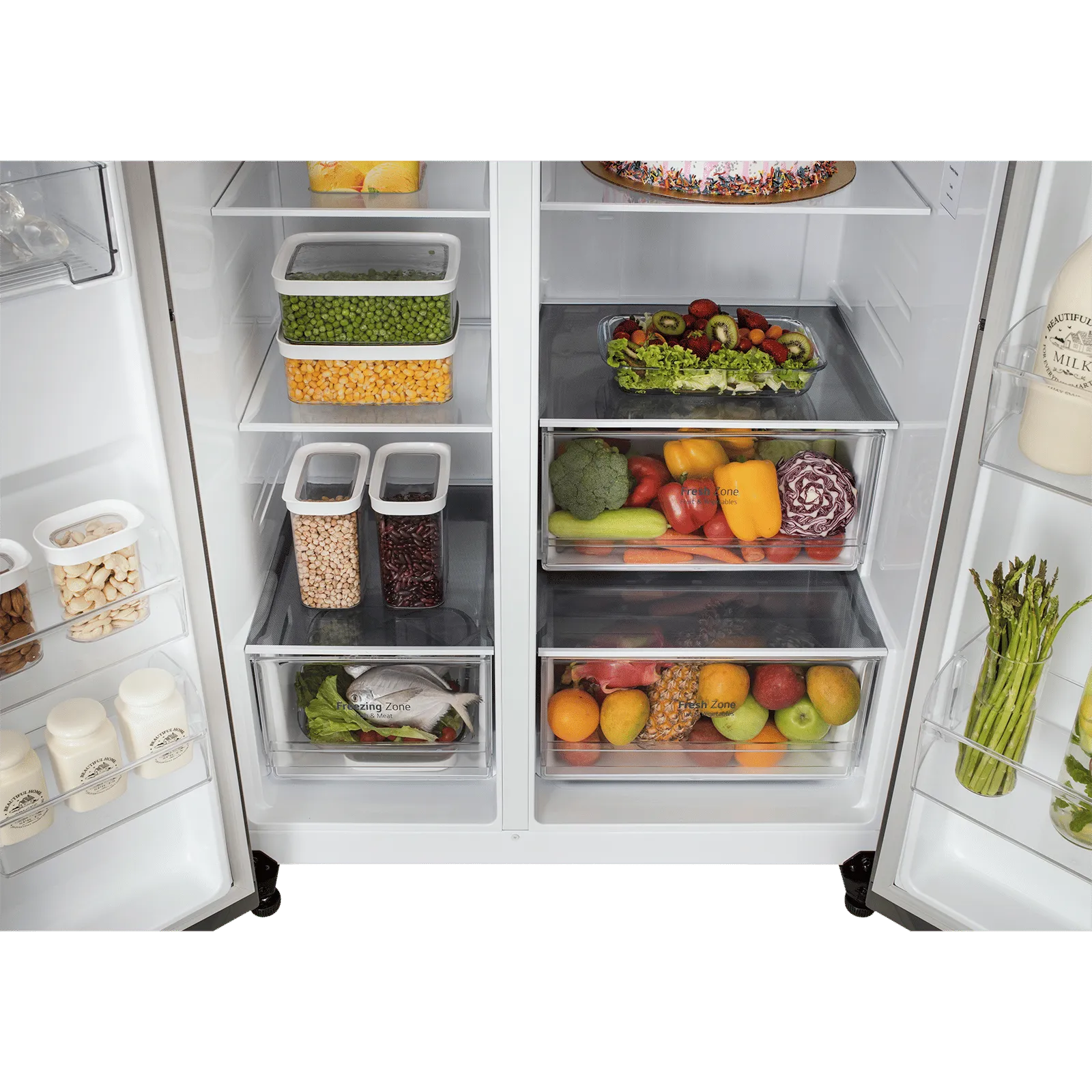 LG 650 Litres 3 Star Frost Free Side by Side Refrigerator (GL- B257HPZ3, Shiny  Steel)