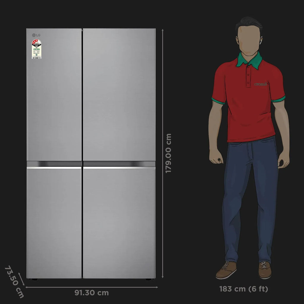 LG 650 Litres 3 Star Frost Free Side by Side Refrigerator (GL- B257HPZ3, Shiny  Steel)