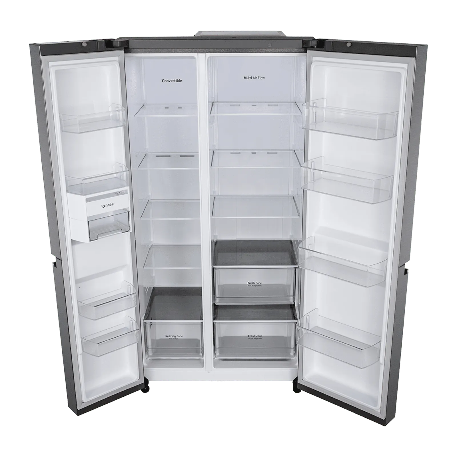 LG 650 Litres 3 Star Frost Free Side by Side Refrigerator (GL- B257HPZ3, Shiny  Steel)