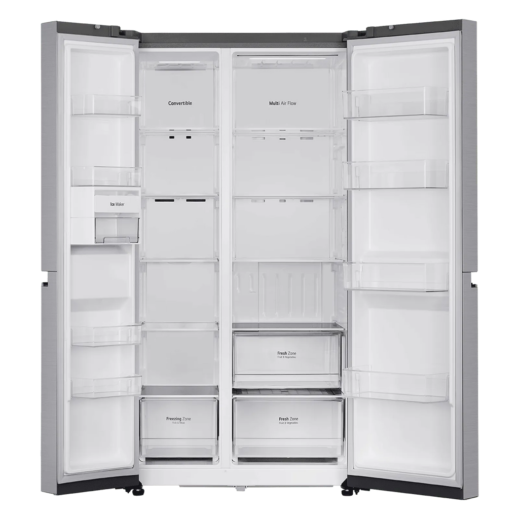LG 650 Litres 3 Star Frost Free Side by Side Refrigerator (GL- B257HPZ3, Shiny  Steel)