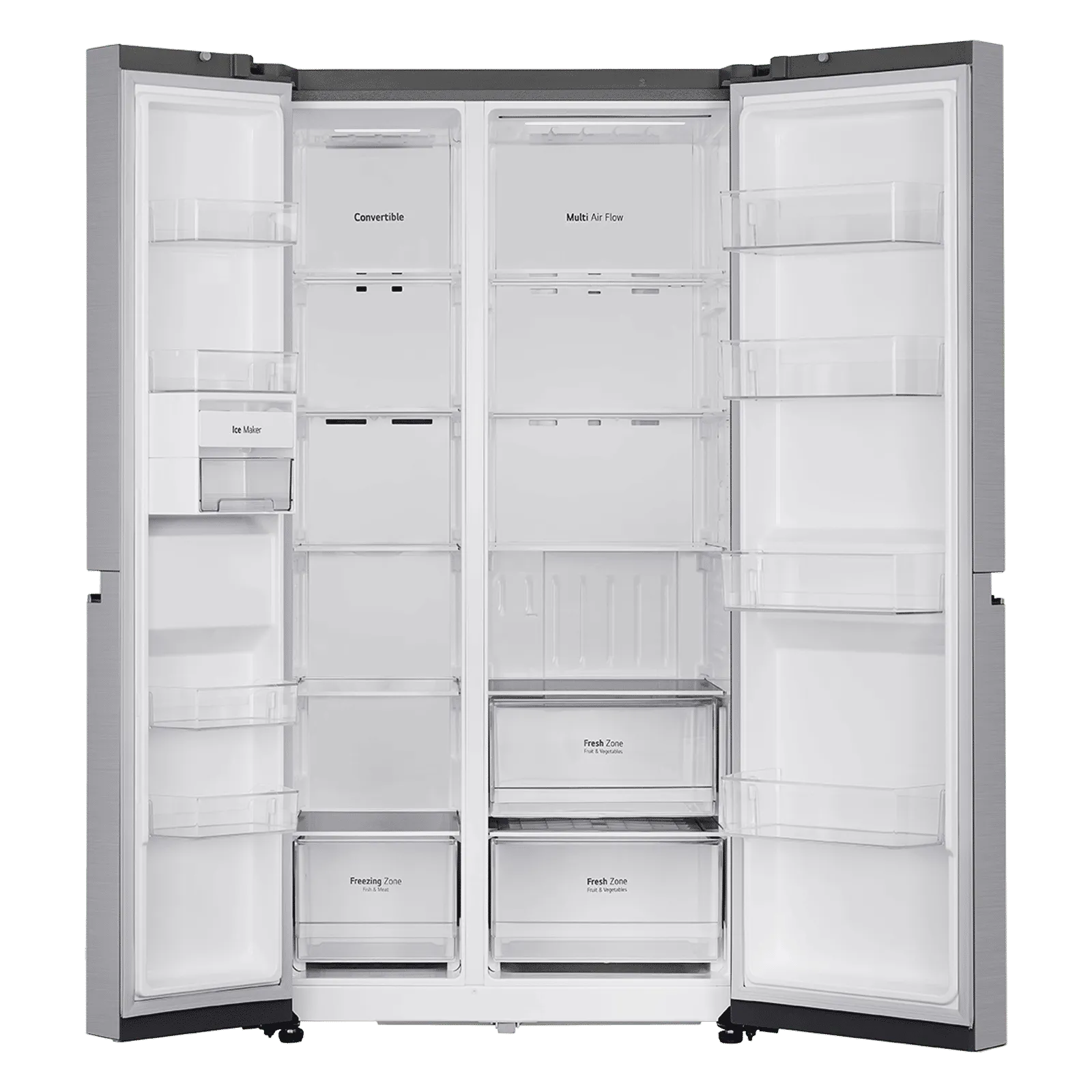 LG 650 Litres 3 Star Frost Free Side by Side Refrigerator (GL- B257HPZ3, Shiny  Steel)