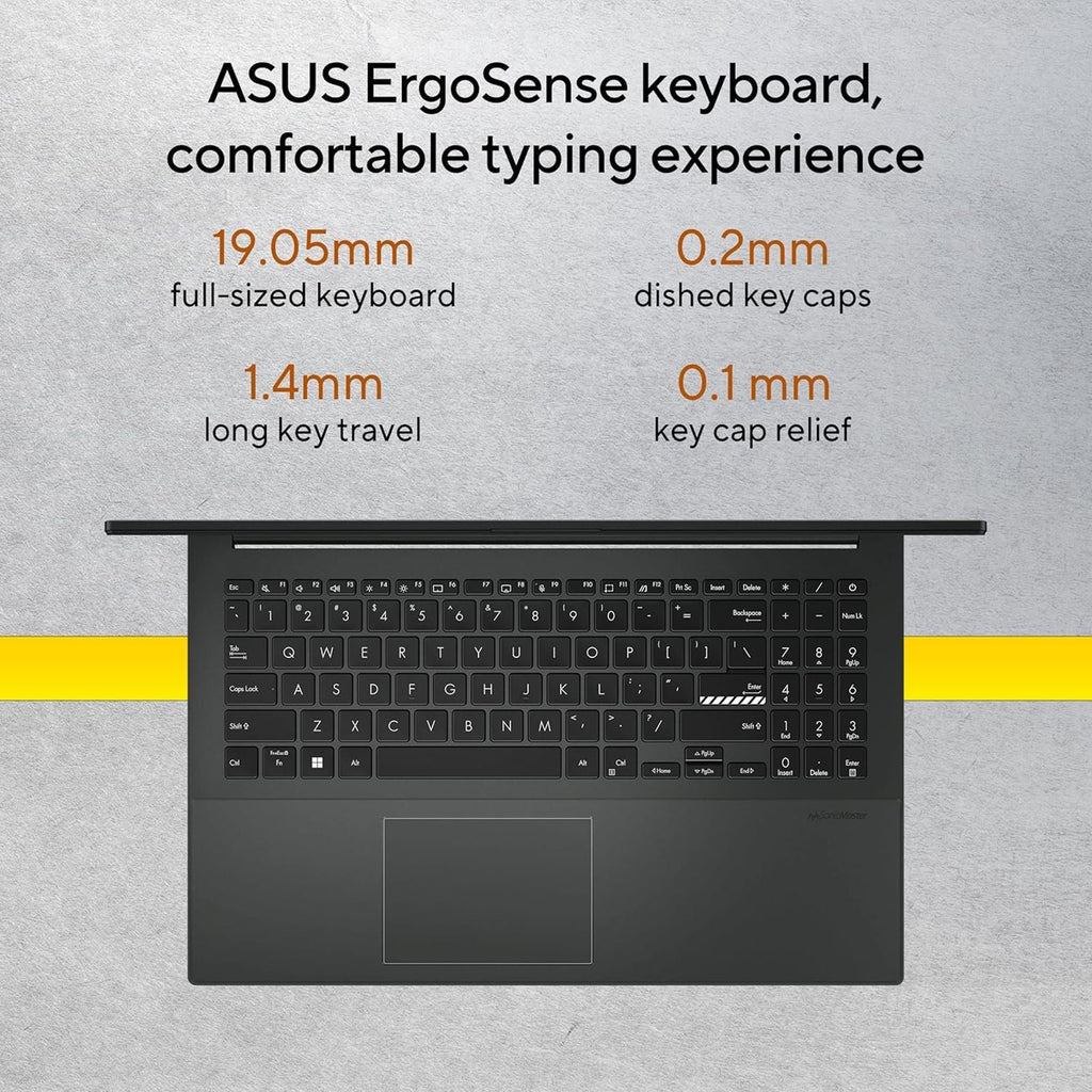 ASUS Vivobook Go 15 E1504FA-NJ5542WS AMD Ryzen 5 Thin & Light Laptop (16GB, 512GB SSD, Windows 11 Home, 15.6 inch Full HD Display, MS Office Home 2024, Mixed Black, 1.63 KG)
