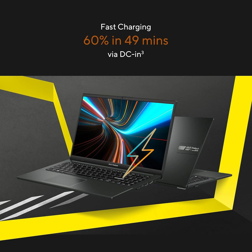 ASUS Vivobook Go 15 E1504FA-NJ5542WS AMD Ryzen 5 Thin & Light Laptop (16GB, 512GB SSD, Windows 11 Home, 15.6 inch Full HD Display, MS Office Home 2024, Mixed Black, 1.63 KG)