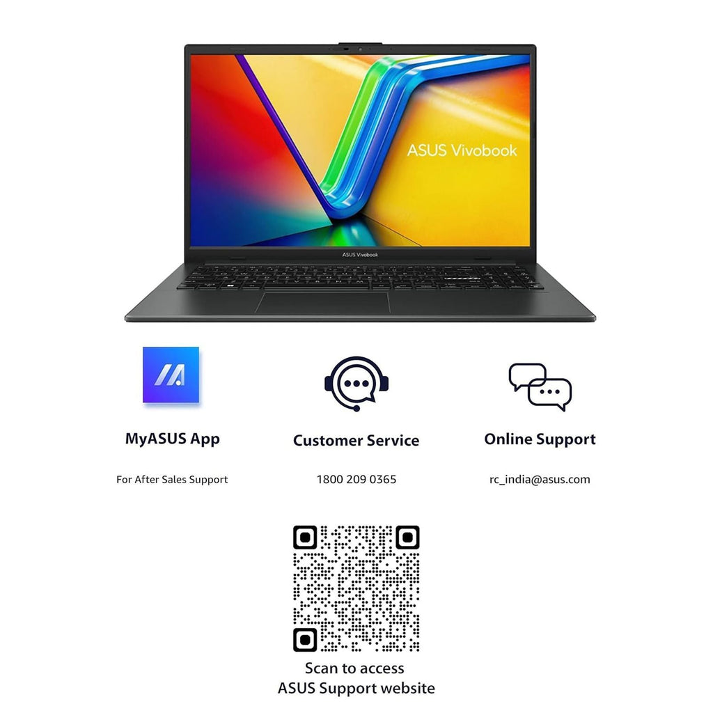 ASUS Vivobook Go 15 E1504FA-NJ5542WS AMD Ryzen 5 Thin & Light Laptop (16GB, 512GB SSD, Windows 11 Home, 15.6 inch Full HD Display, MS Office Home 2024, Mixed Black, 1.63 KG)
