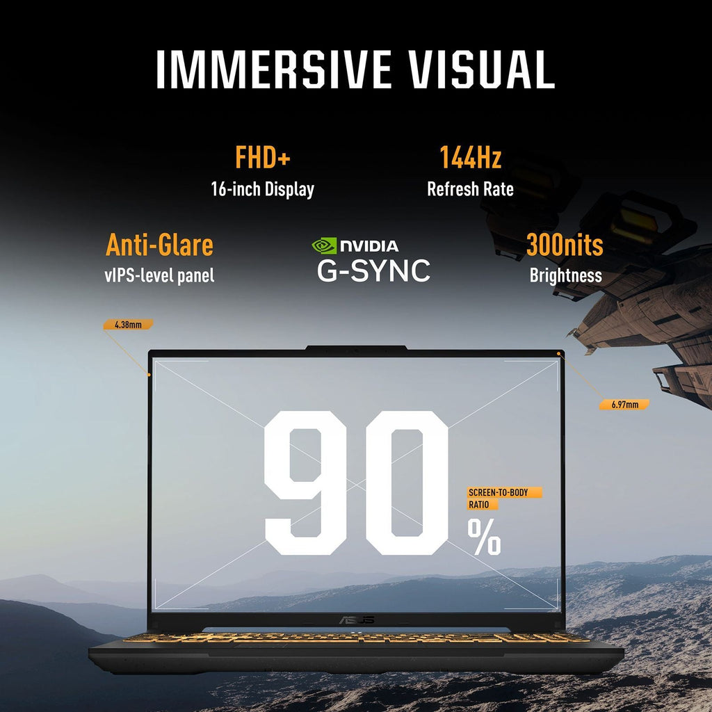 ASUS TUF F16 FX677VU-RL055WS Intel Core 5 Gaming Laptop (16GB, 512GB SSD, Windows 11 Home, 6GB Graphics, 16 inch 144 Hz FHD+ WUXGA Display, NVIDIA GeForce RTX 4050, MS Office Home 2024, Mecha Gray, 2.20 KG)