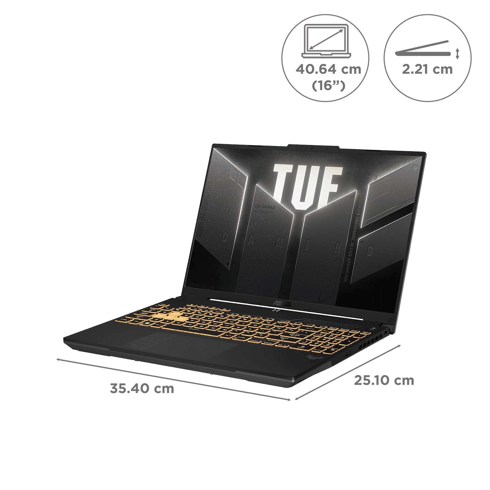 ASUS TUF F16 FX677VU-RL055WS Intel Core 5 Gaming Laptop (16GB, 512GB SSD, Windows 11 Home, 6GB Graphics, 16 inch 144 Hz FHD+ WUXGA Display, NVIDIA GeForce RTX 4050, MS Office Home 2024, Mecha Gray, 2.20 KG)
