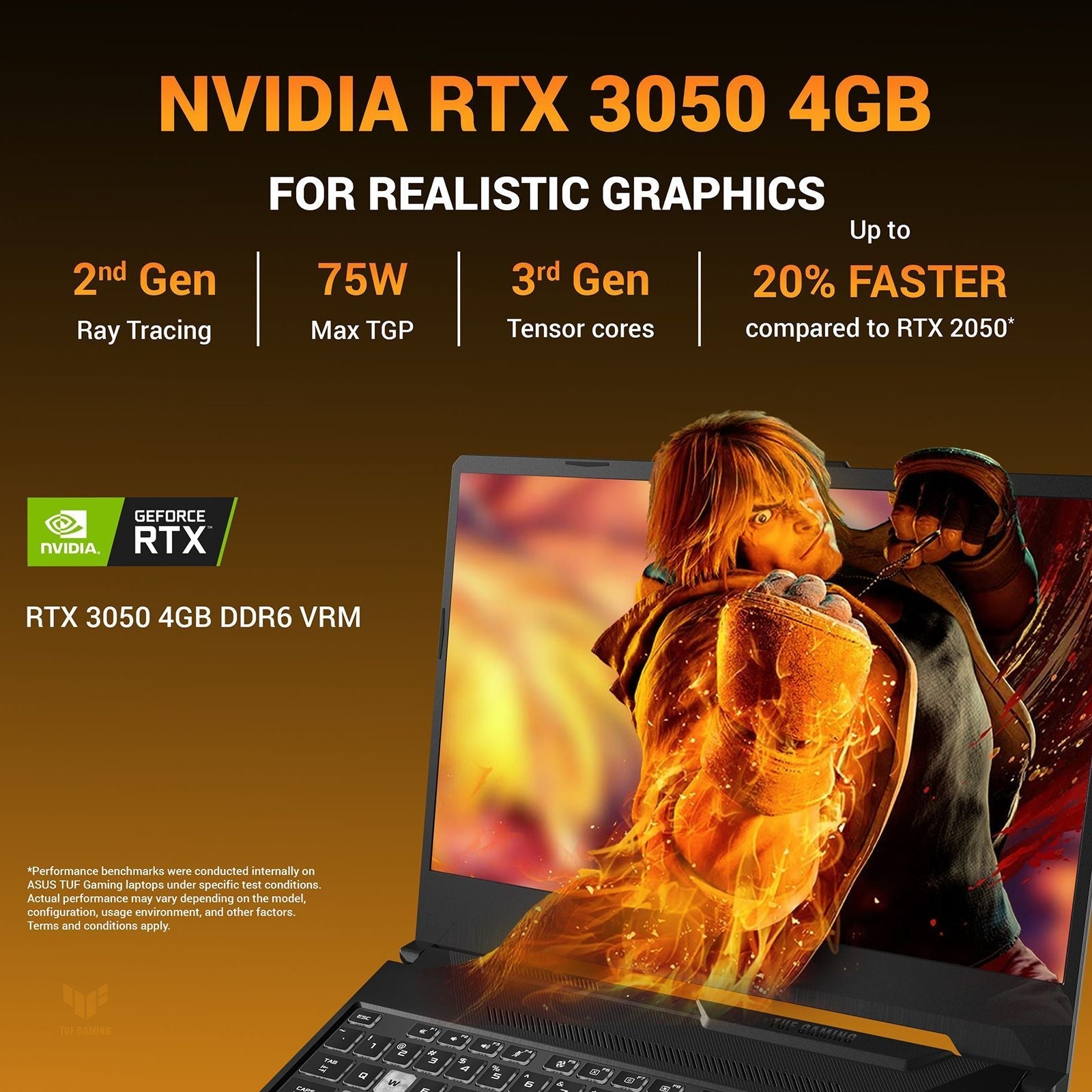 ASUS TUF FA506NCG-HN200WS AMD Ryzen 7 Gaming Laptop (16GB, 512GB SSD, Windows 11 Home, 4GB Graphics, 15.6 inch 144 Hz WUXGA Full HD Display, NVIDIA GeForce RTX 3050, MS Office Home 2024, Graphite Black, 2.3 KG)