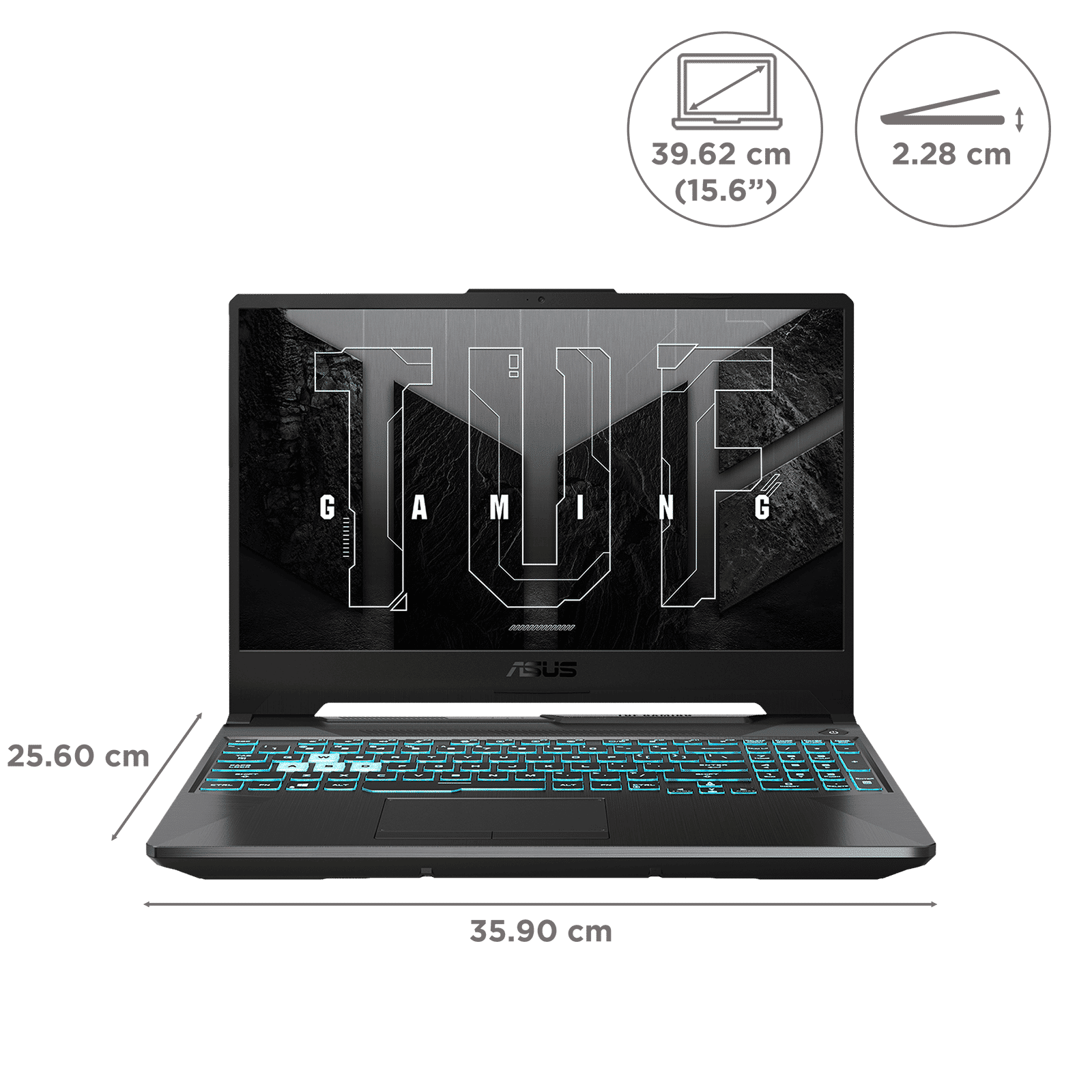 ASUS TUF FA506NCG-HN200WS AMD Ryzen 7 Gaming Laptop (16GB, 512GB SSD, Windows 11 Home, 4GB Graphics, 15.6 inch 144 Hz WUXGA Full HD Display, NVIDIA GeForce RTX 3050, MS Office Home 2024, Graphite Black, 2.3 KG)