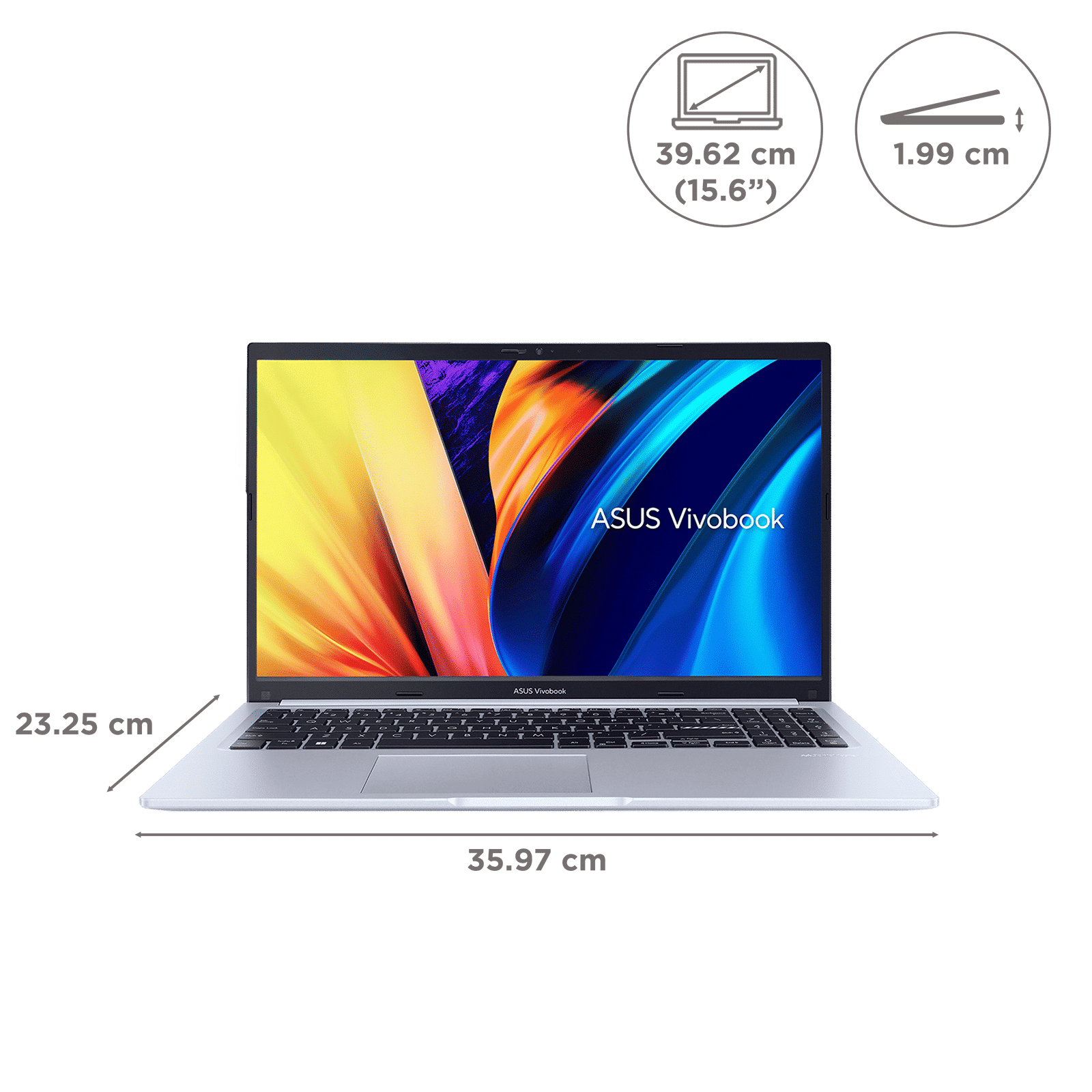 ASUS Vivobook 15 M1502YA-BQ712WS AMD Ryzen 7 5825U Laptop (16GB, 1TB SSD, Windows 11 Home, 15.6 inch Full HD IPS Display, MS Office Home 2024, Cool Silver, 1.7 KG)