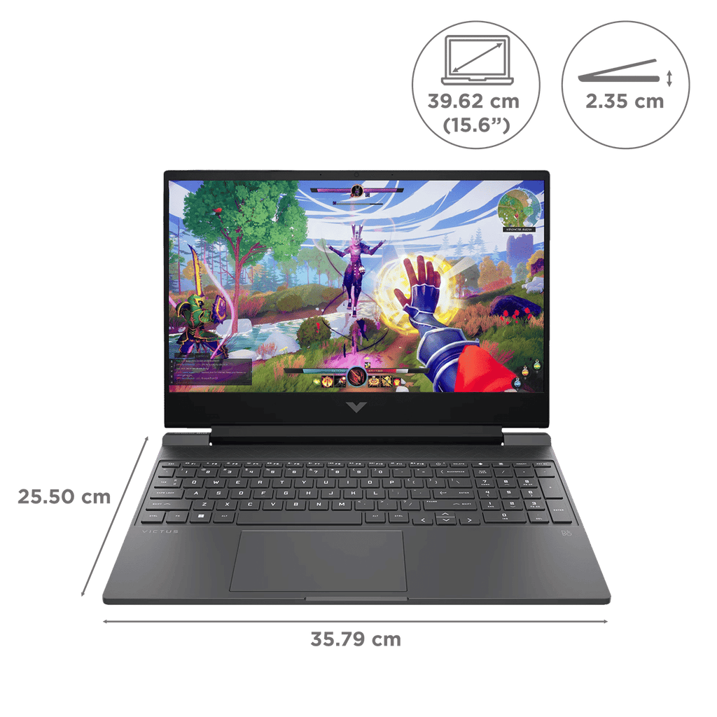 HP Victus 15-fb3185AX AMD Ryzen 7 Gaming Laptop (24GB, 1TB SSD, Windows 11 Home, 8GB Graphics, 15.6 inch 144 Hz Full HD IPS Display, NVIDIA GeForce RTX 5050, MS Office Home 2024, Mica Silver, 2.29 KG)