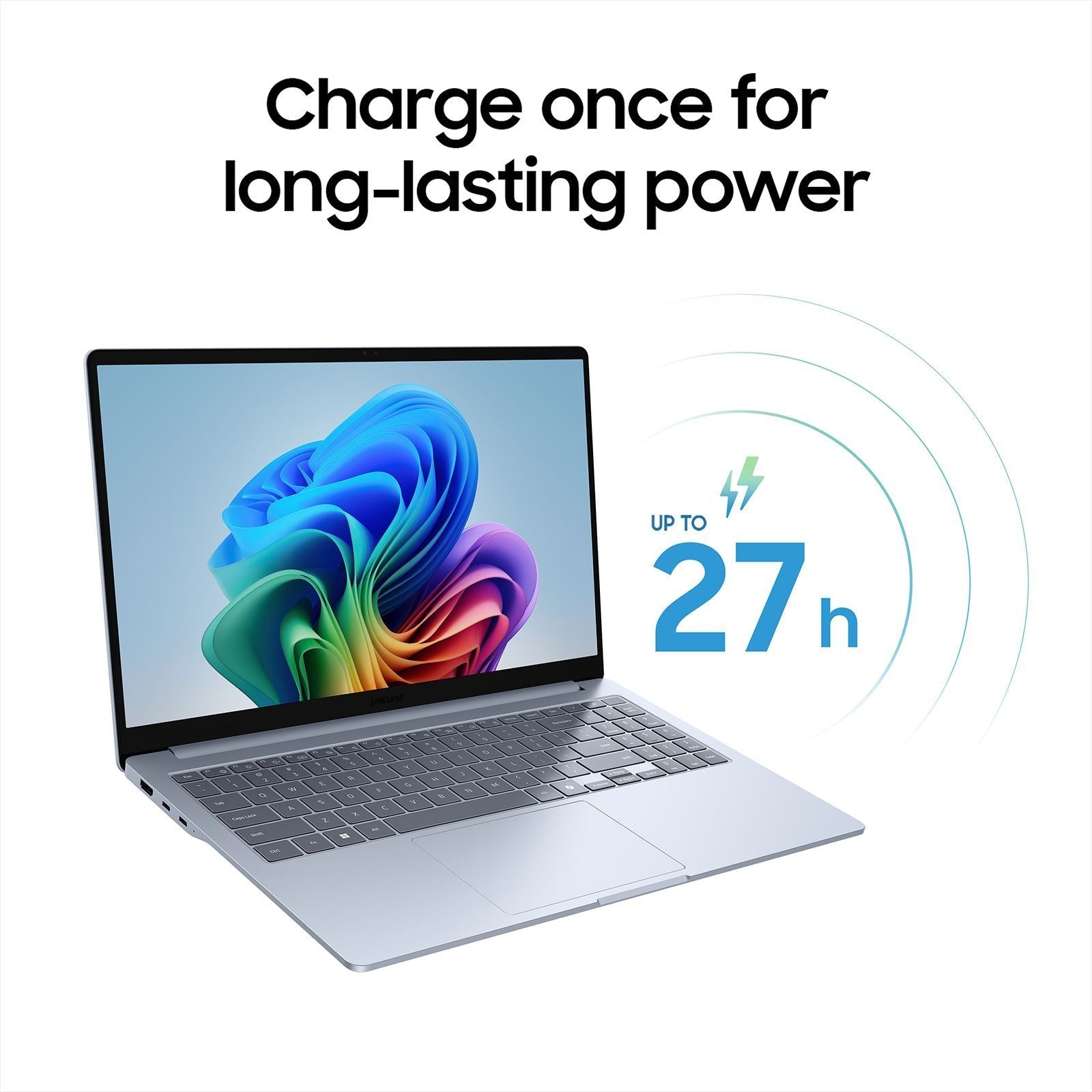 SAMSUNG Galaxy Book4 Edge Qualcomm Snapdragon X Thin & Light Laptop (16GB, 512GB eUFS, Windows 11 Home, 15.59 inch Full HD IPS Display, MS Office Home & Student 2024, Sapphire Blue, 1.5 KG)