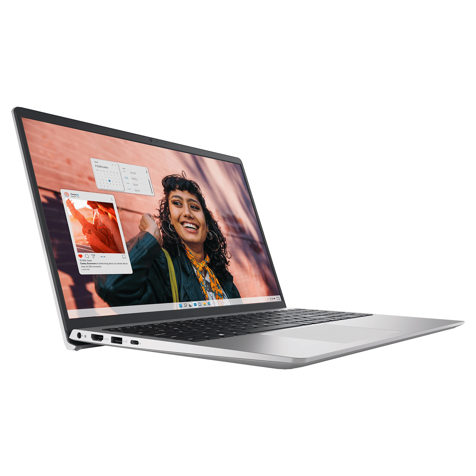 DELL DC 15250 Intel Core 3 Thin & Light Laptop (8GB, 512GB SSD, Windows 11, 15.6 inch Full HD Display, MS Office Home 2024, Platinum Silver, 1.66 KG)