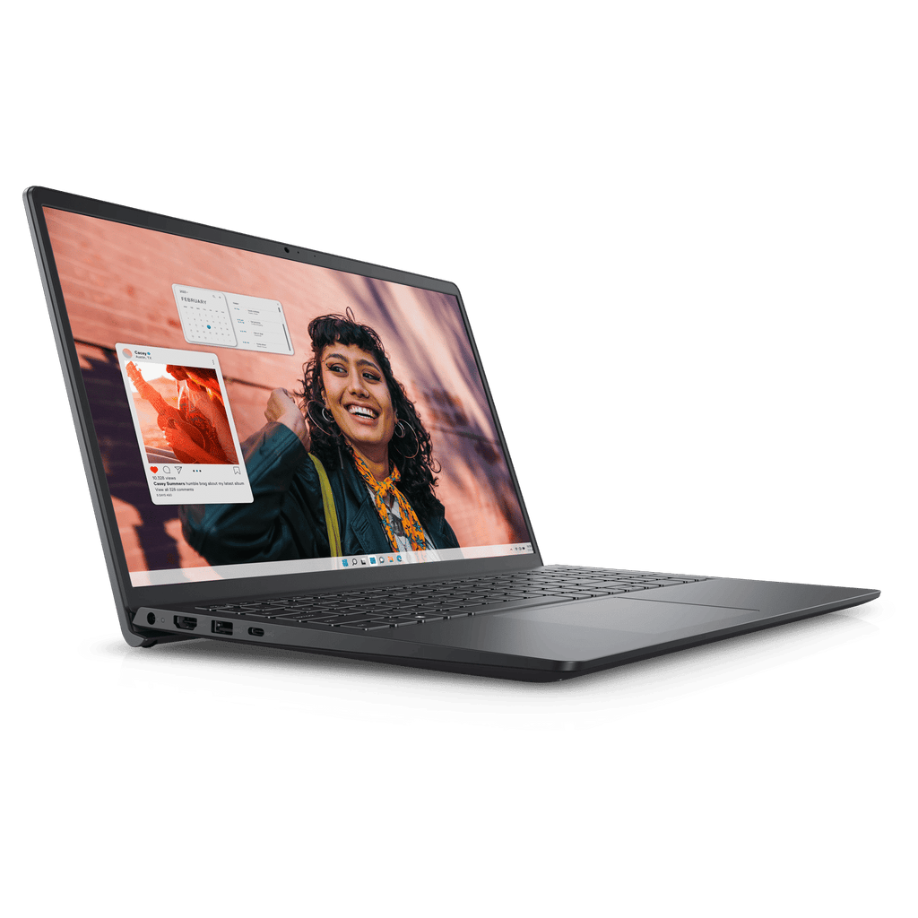 DELL DC 15250 Intel Core 3 Thin & Light Laptop (16GB, 512GB SSD, Windows 11, 15.6 inch Full HD Display, MS Office Home 2024, Carbon Black, 1.66 KG)