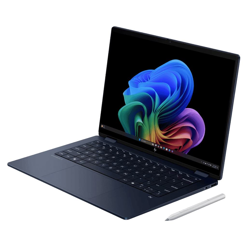 HP OmniBook X Flip 14-fm0100TU Intel Core Ultra 7 Touchscreen 2-in-1 Laptop (16GB, 1TB SSD, Windows 11 Home, 14 inch OLED Display, MS Office Home 2024, Atmospheric Blue, 1.38 KG)