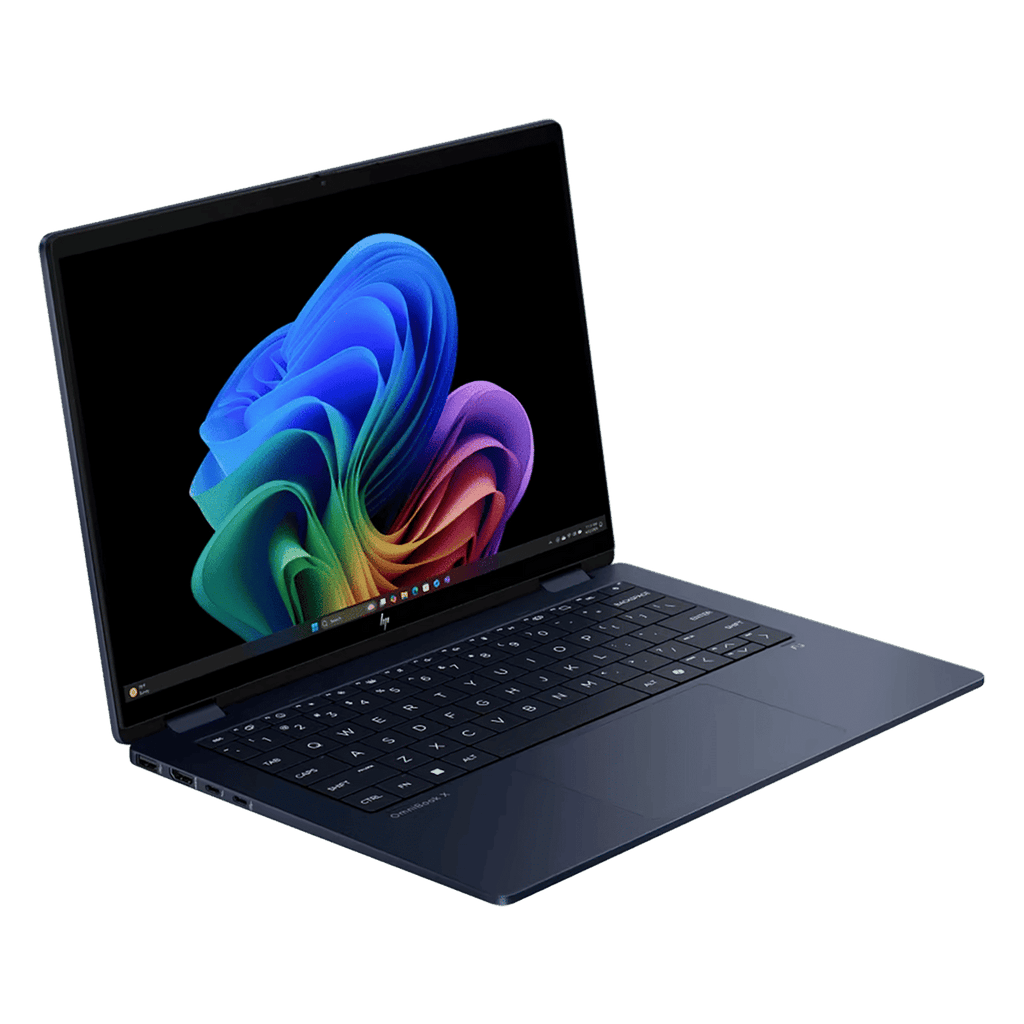 HP OmniBook X Flip 14-fm0100TU Intel Core Ultra 7 Touchscreen 2-in-1 Laptop (16GB, 1TB SSD, Windows 11 Home, 14 inch OLED Display, MS Office Home 2024, Atmospheric Blue, 1.38 KG)
